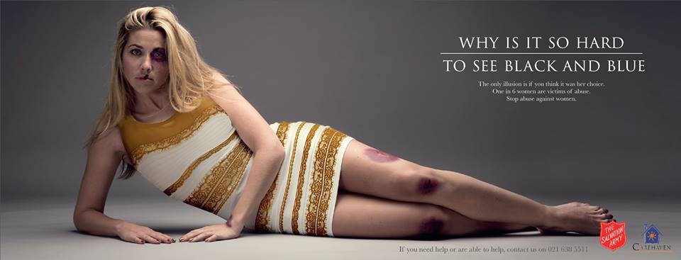 Salvation Army ad in full #thedress [image via twitter]