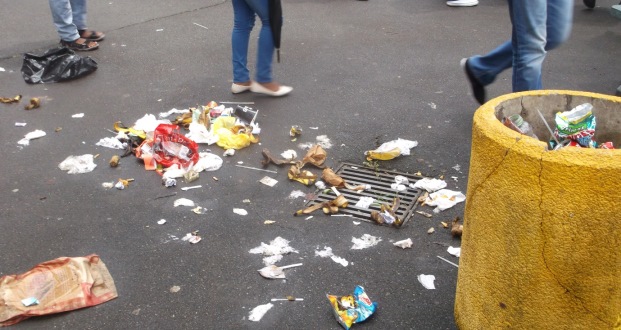 Waste lies uncollected at UKZN's Howard College. Bandile Mdlalose believes that waste can play a role in the struggle,
