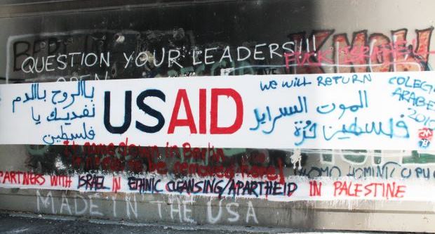 [slider] IAW 2016 pics graffiti on separation barrier USAID