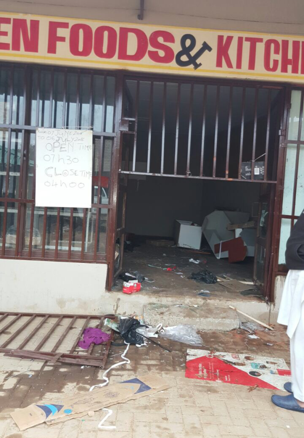 Looted store in Giyani Asif Talati