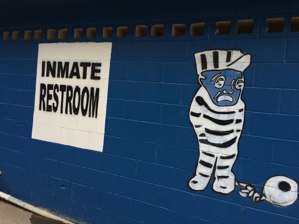 inmate restroom sign prison 